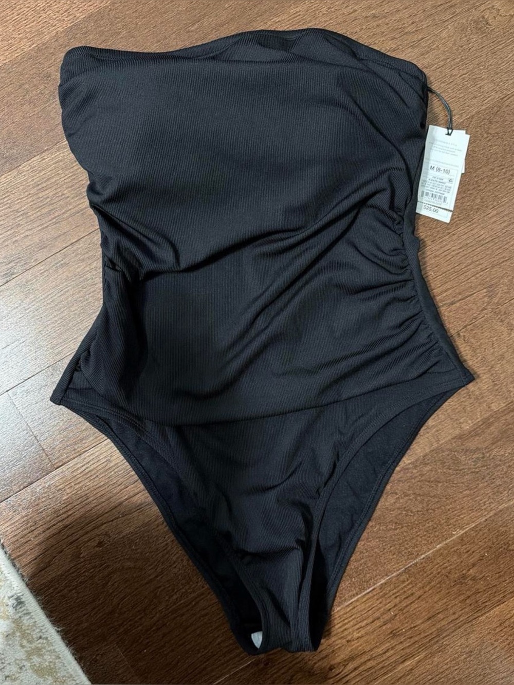 Women Black One-Piece Swimsuit - Classic Strapless Style